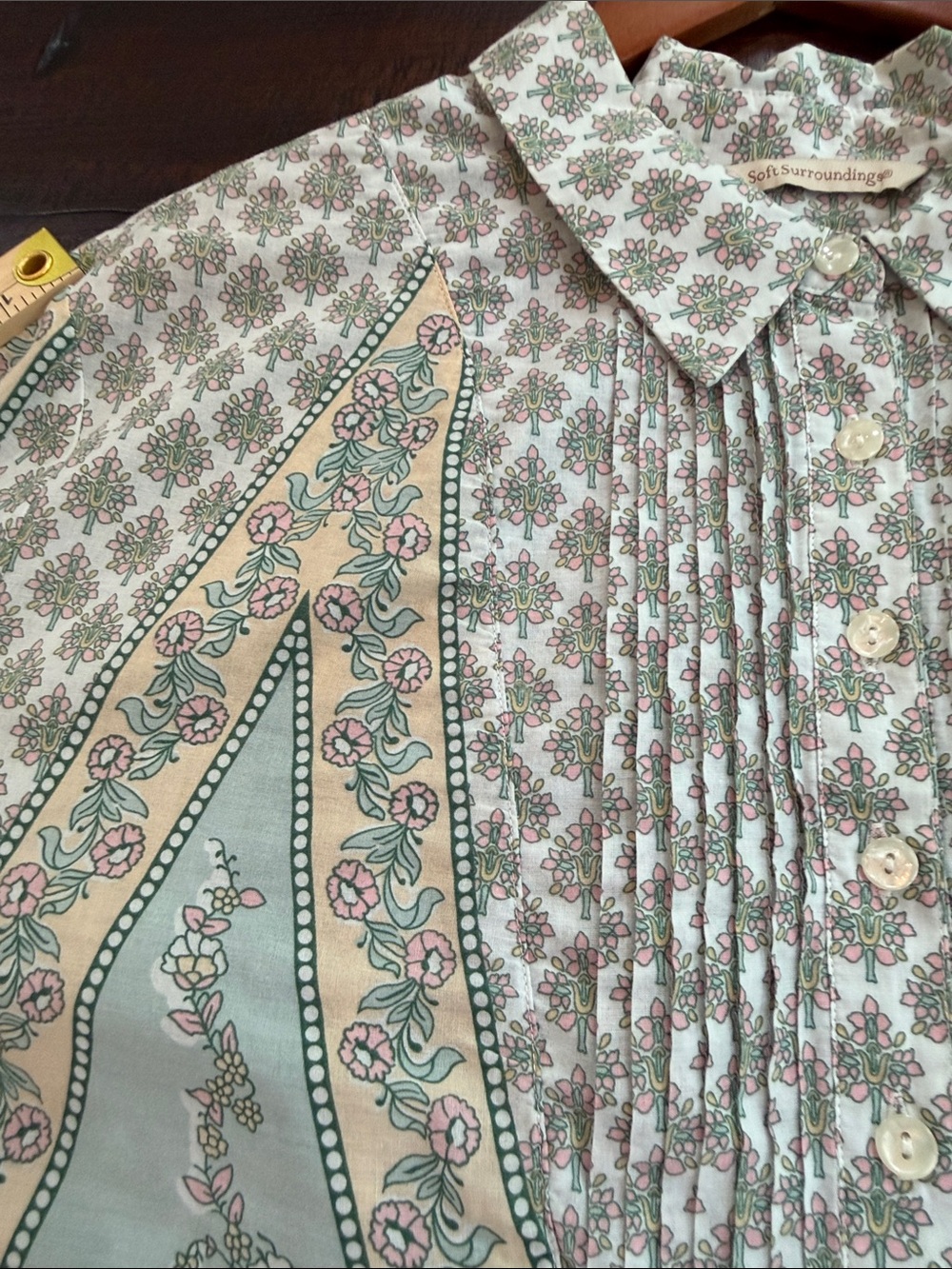 Soft Surroundings Pastel Paisley Pintuck Tunic Blouse Boho 2X/3x - Picture 15 of 16